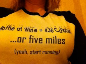 wine or running tee shirt