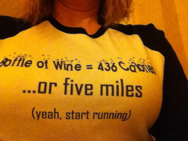 wine or running tee shirt