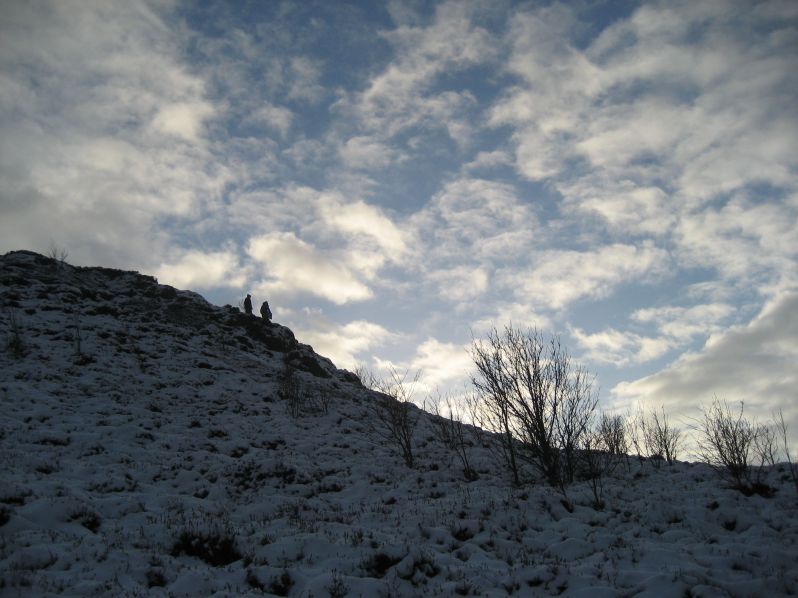 big snowy sky and hill