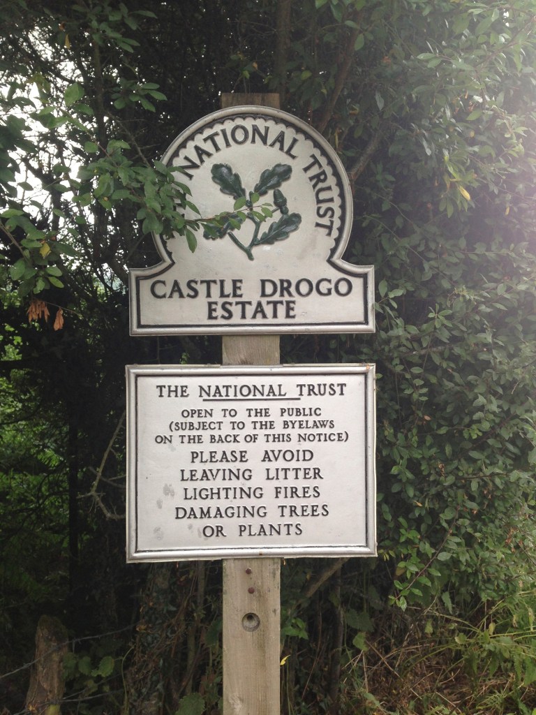 castle Drogo sign