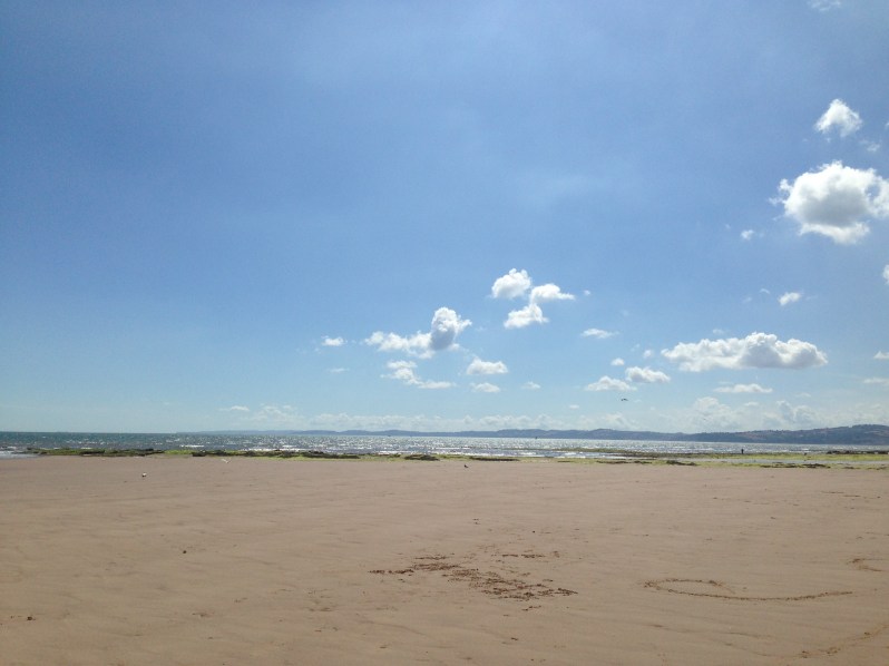 wide beach and clouds