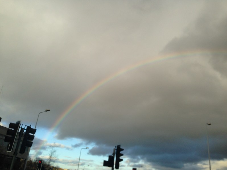 rainbow, running, weather