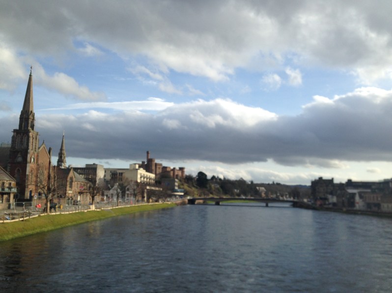 Inverness, river, clouds