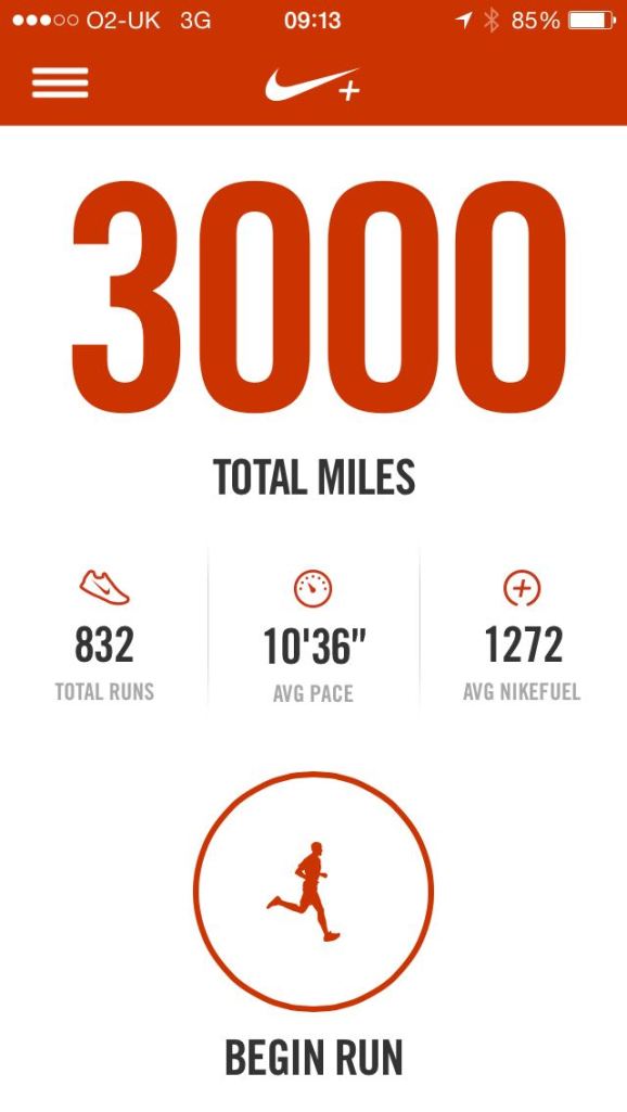 3000 miles target, Nike+