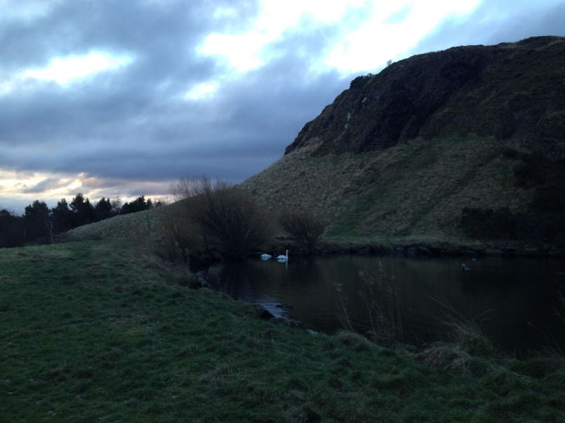 Swans in Dunsapie loch